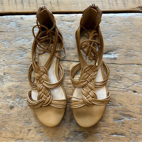 ALDO Vegan Leather Woven Boho Lace Up Sandals - Picture 6 of 6